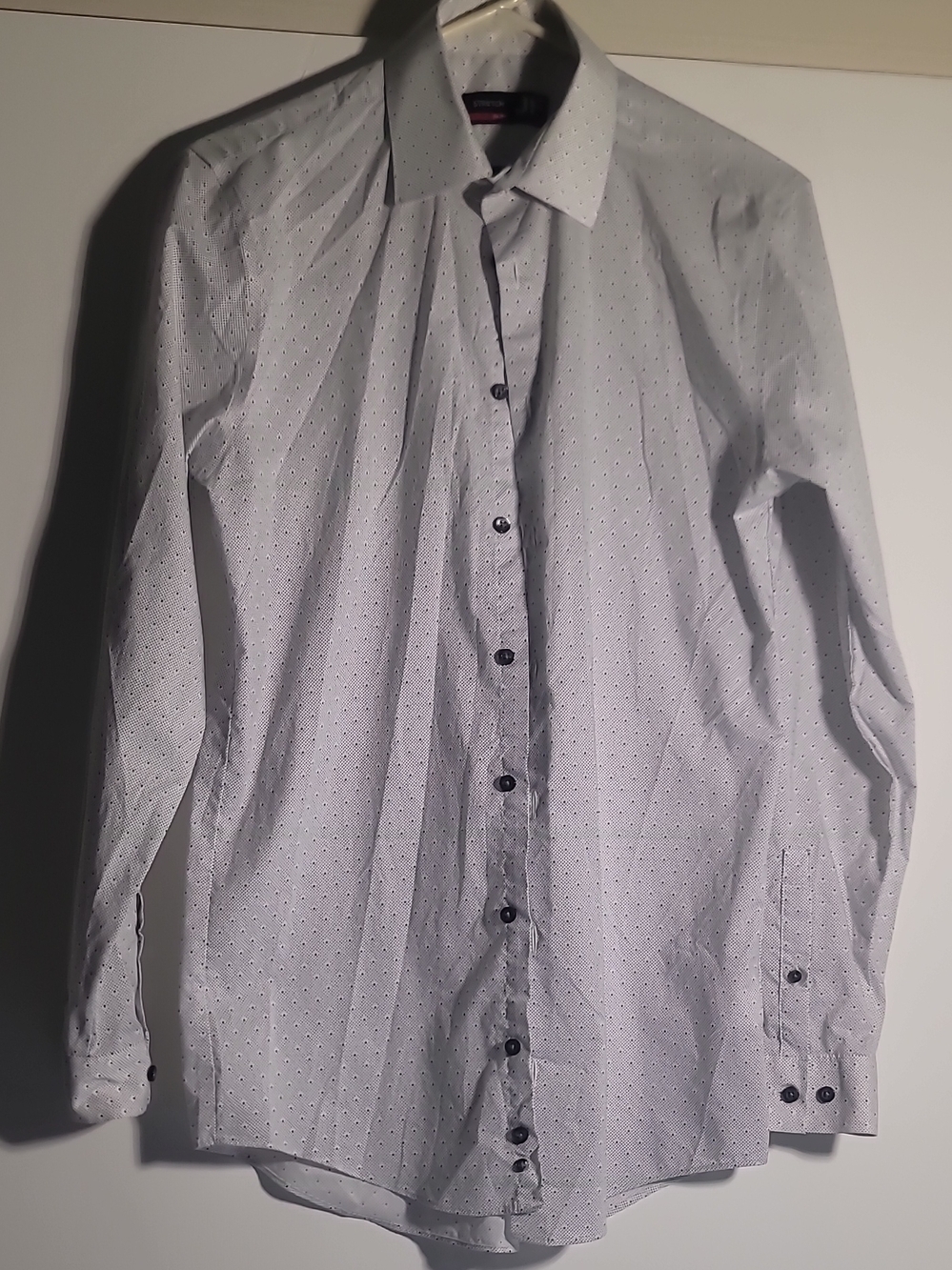 jf j.ferrar Light Blue Micro-Pattern Dress Shirt